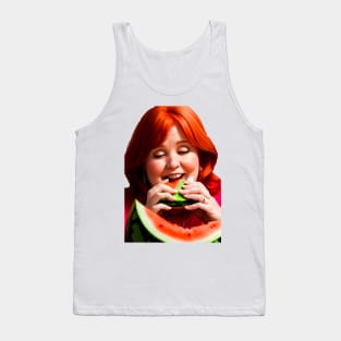 Redhead girl who loves watermelon Tank Top